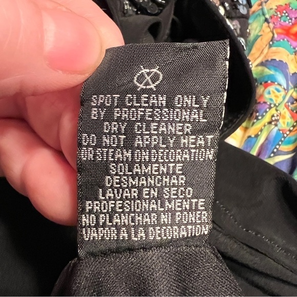 NW NIGHTWAY Black Bejeweled Evening Gown. Size 8. Criss-cross straps over back - Picture 10 of 10